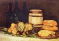 Bodegón con frutas botellas panes Francisco de Goya